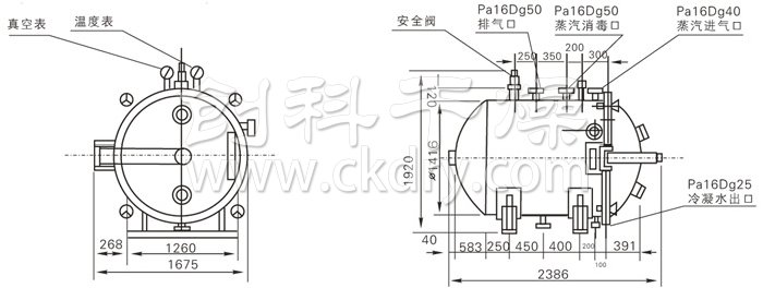 圓形靜態(tài)真空干燥機結構示意圖